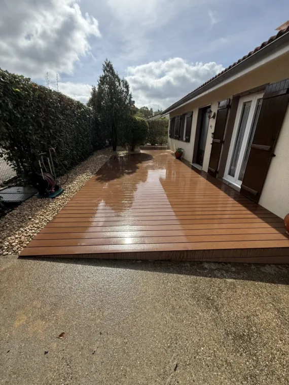Aménagement d’une terrasse à saint Genis Laval , Mornant, Hugot Paysage