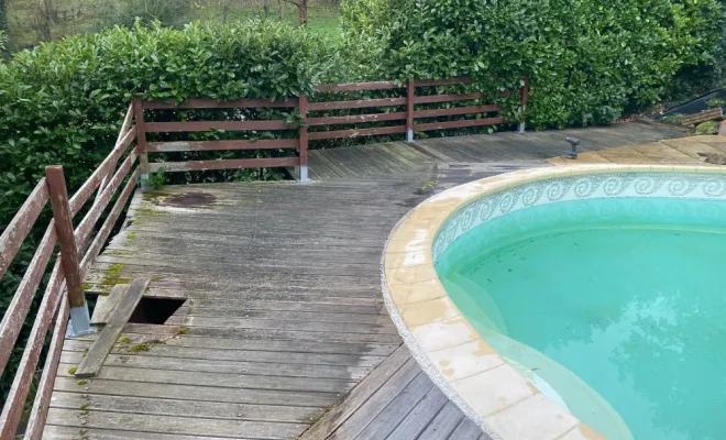 Rénovation d'une terrasse en bois à Givors, Mornant, Hugot Paysage