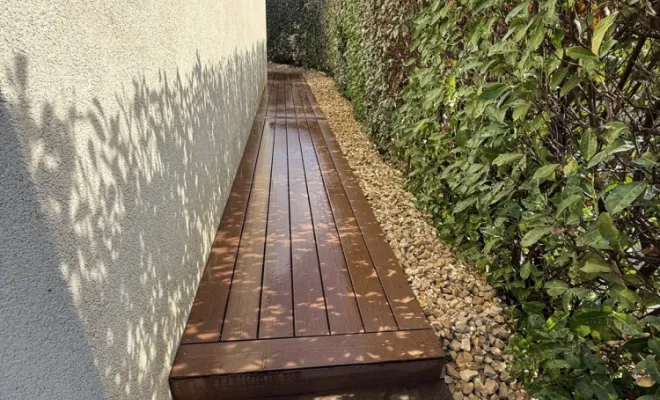 Aménagement d’une terrasse à saint Genis Laval , Mornant, Hugot Paysage
